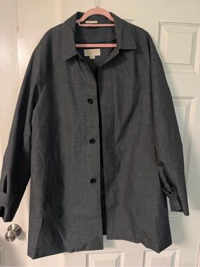 Michaels Charcoal Gray Single-Breasted Trench Coat